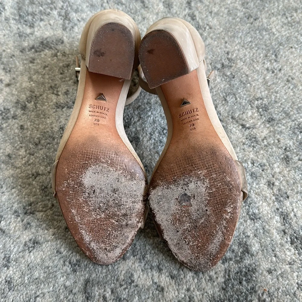 Schutz Cadey Lee Block Suede Heel Sandal - Picture 8 of 8